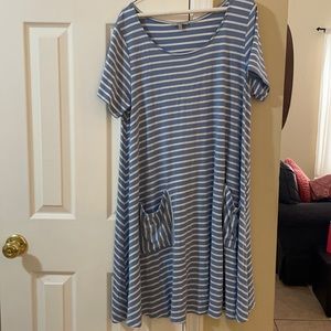 Blue and White striped dress